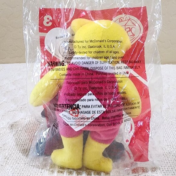 NIP - 2004 McDonald's TY Beanie Babies Happy Meal 25th BIRDIE THE BEAR #3 Plush - Picture 4 of 4